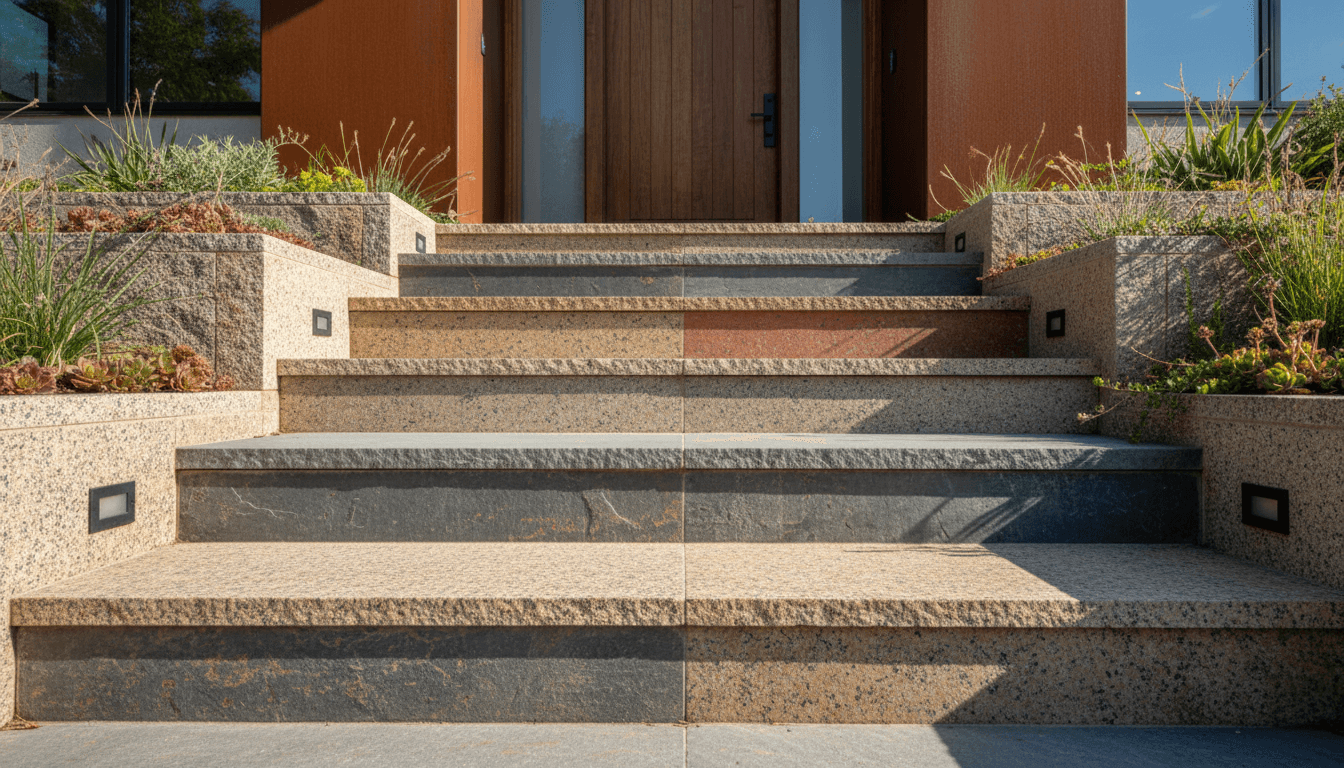 Custom stone steps with professional installation